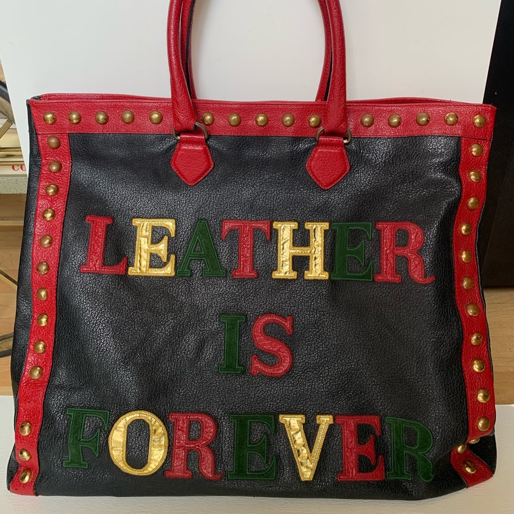 Authentic Vintage Moschino Leather is Forever Tote - Picture 5 of 10
